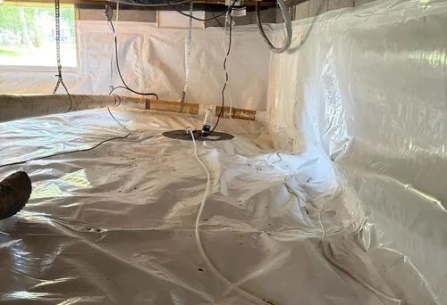 crawl space drainage system sump basin — Crawlspace Crew, Middle Tennessee