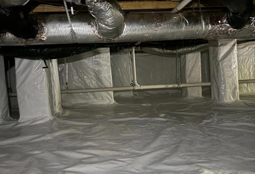 Wide view of a finished crawl space encapsulation — Crawlspace Crew, Middle Tennessee