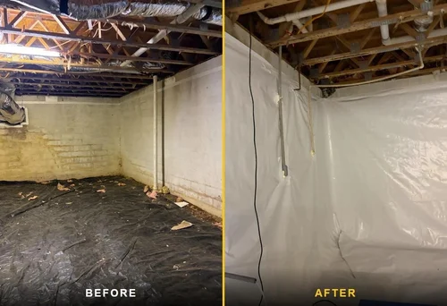 crawl space encapsulation before after middle — Crawlspace Crew, Middle Tennessee
