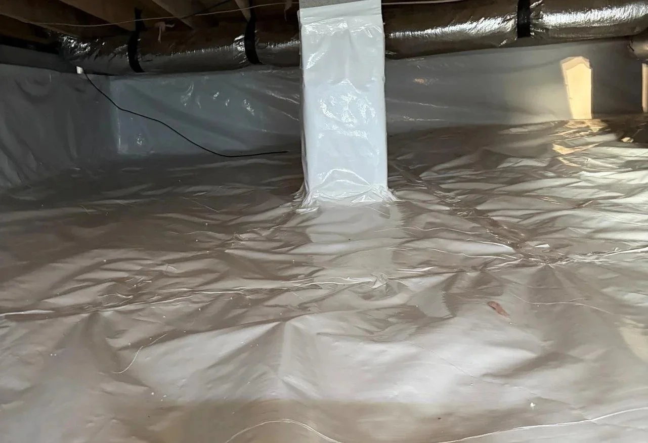 Completed crawl space encapsulation at the end of a one to three day job, Middle Tennessee