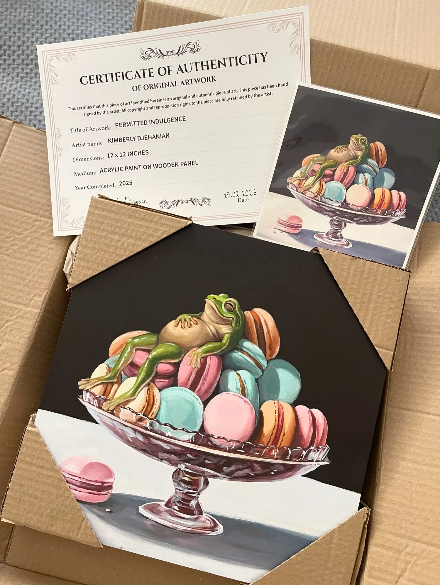 Sold! 🔴 &ldquo;Permitted Indulgence&rdquo; has found a new home all the way in Texas 🥰

This painting took me about a week to create and the idea behind it is something I&rsquo;ve been thinking about a lot lately&hellip; how much guilt there is now