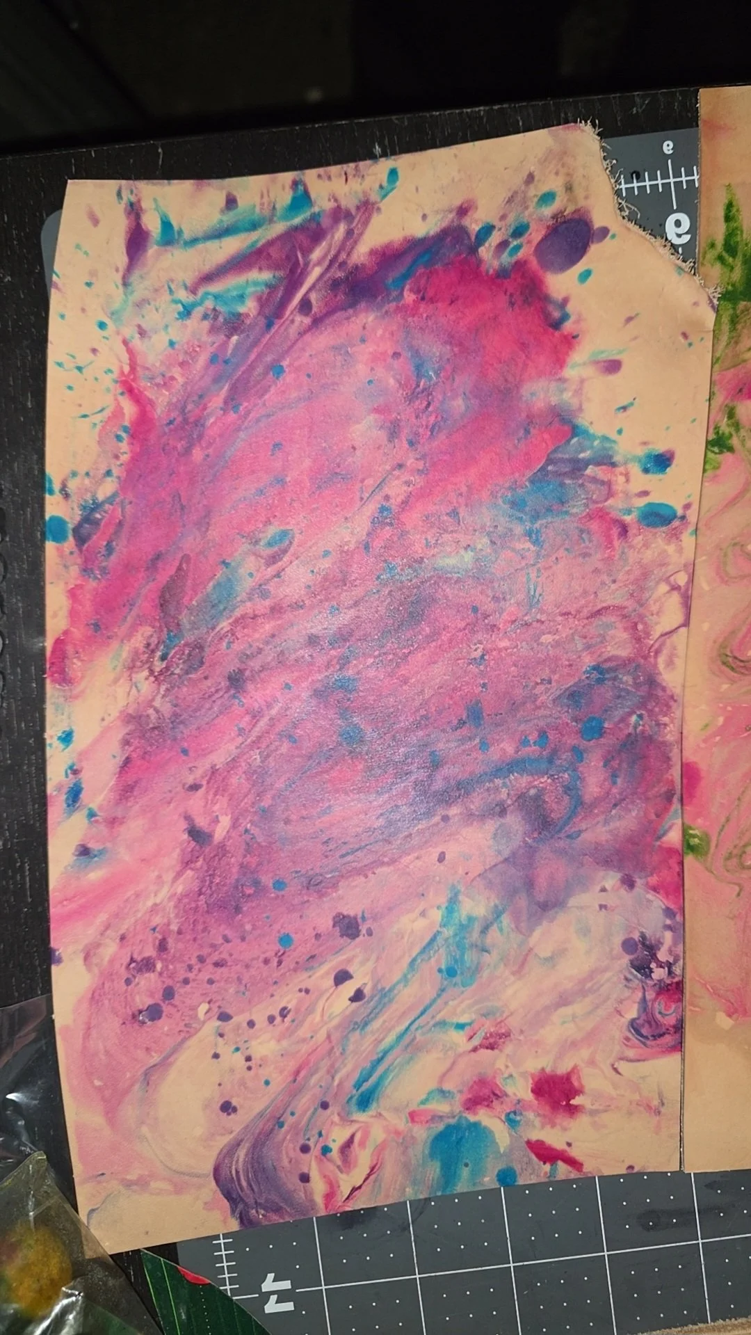 "Pink Dragon" Pink, Purple, and Blue Swipe Marble