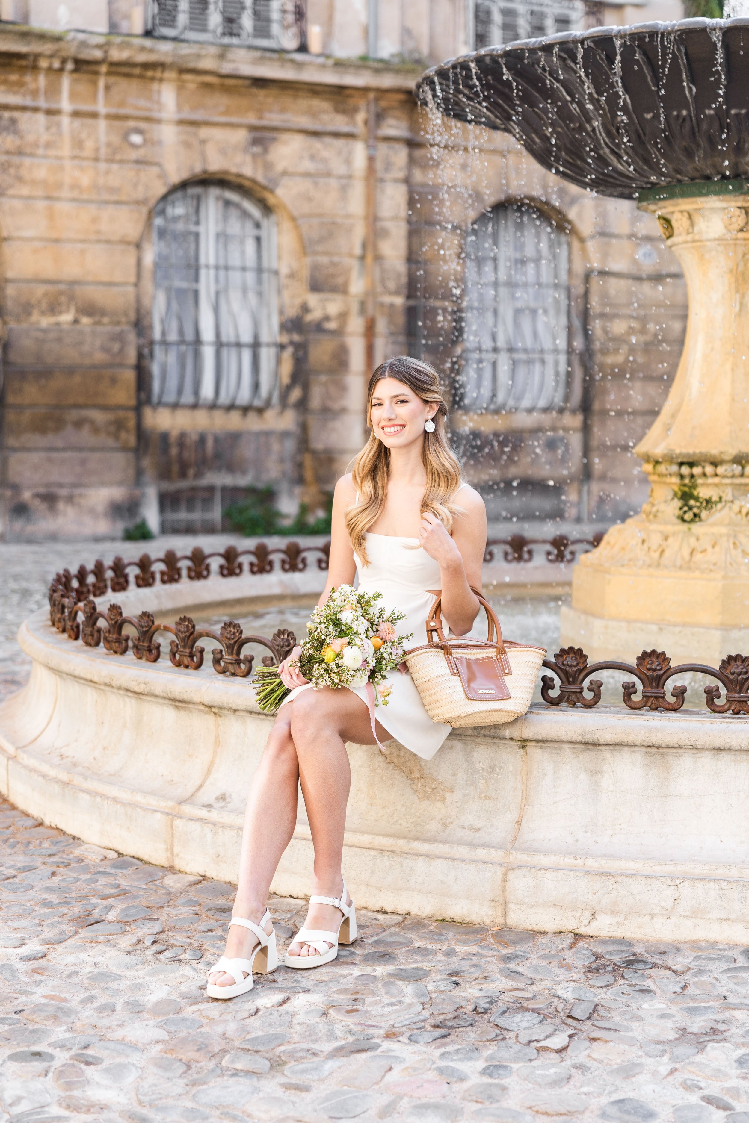 Woman captured enjoying the chic urban vibes of Aix-en-Provence