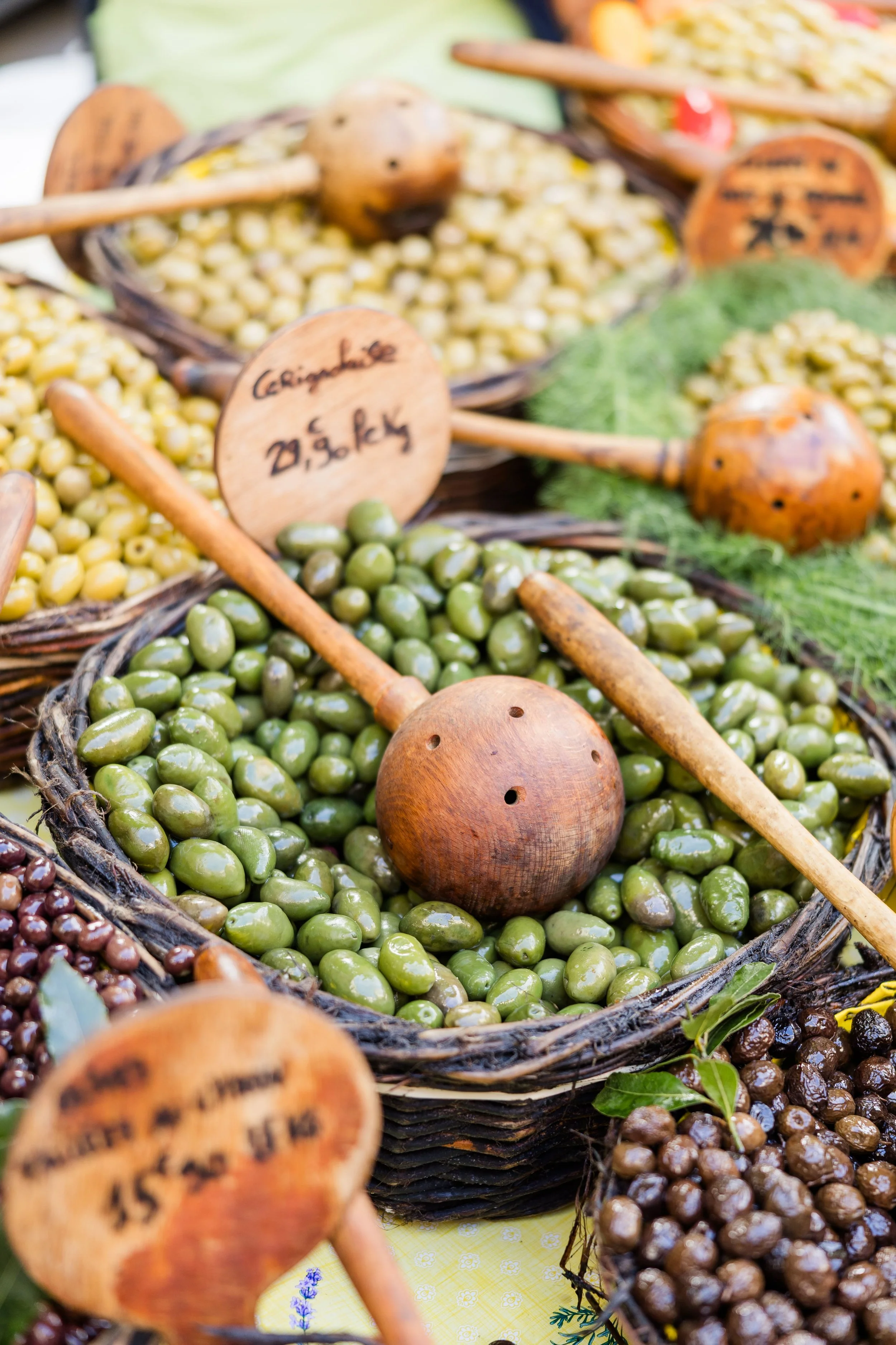 Olives and Mediterranean Produce Display