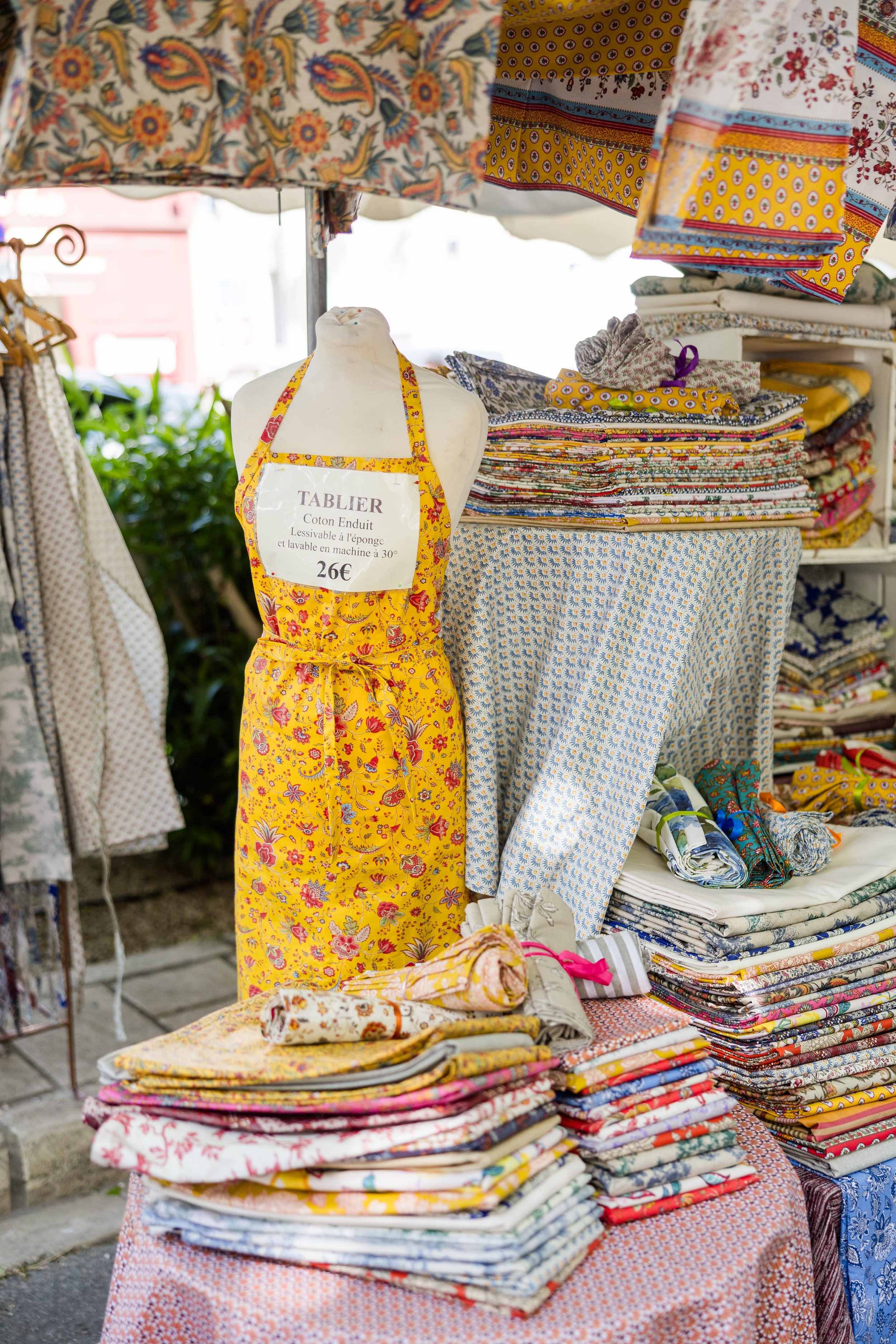 French Linen and Textiles Market Stall