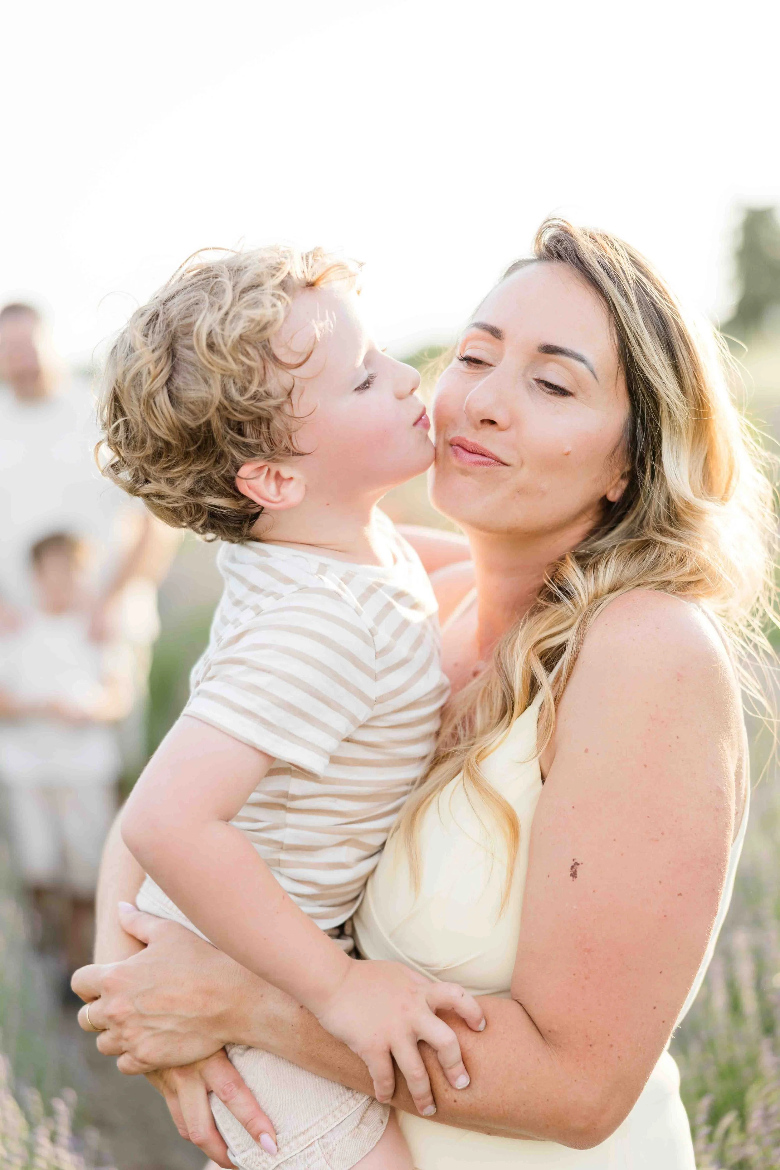 Mother and Son Close Emotional Portrait