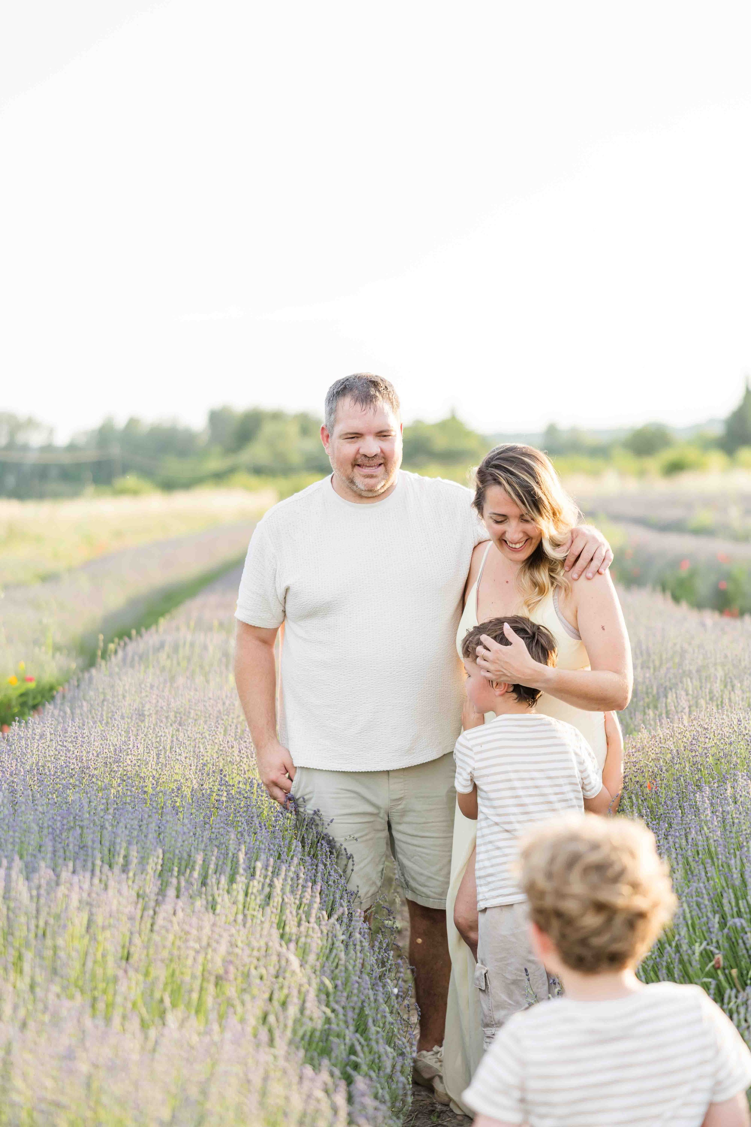 Father and Son Lavender Field Moment
