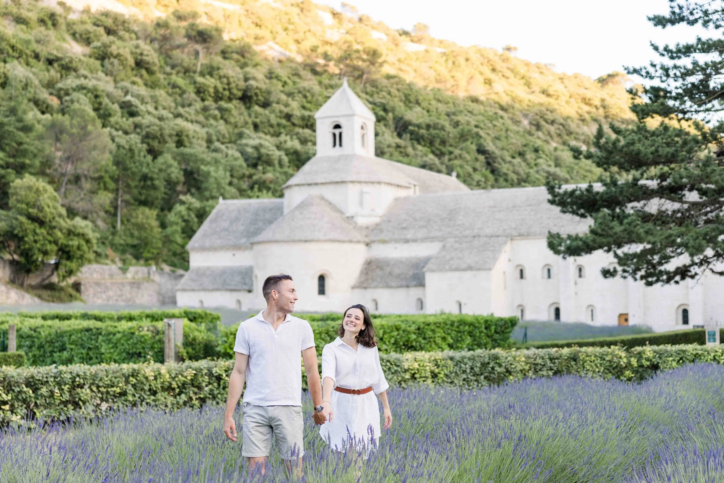 Lavender Field Engagement Photography in Gordes