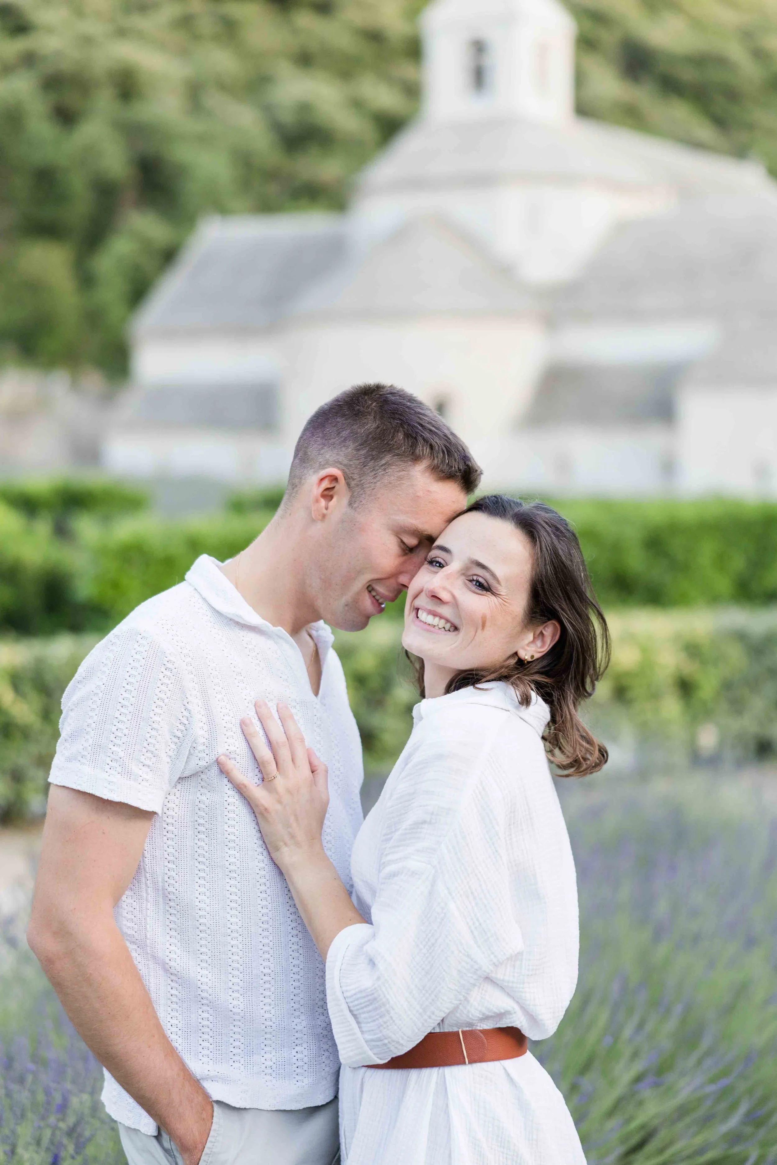 Elegant Couple Portrait at Sénanque Abbey