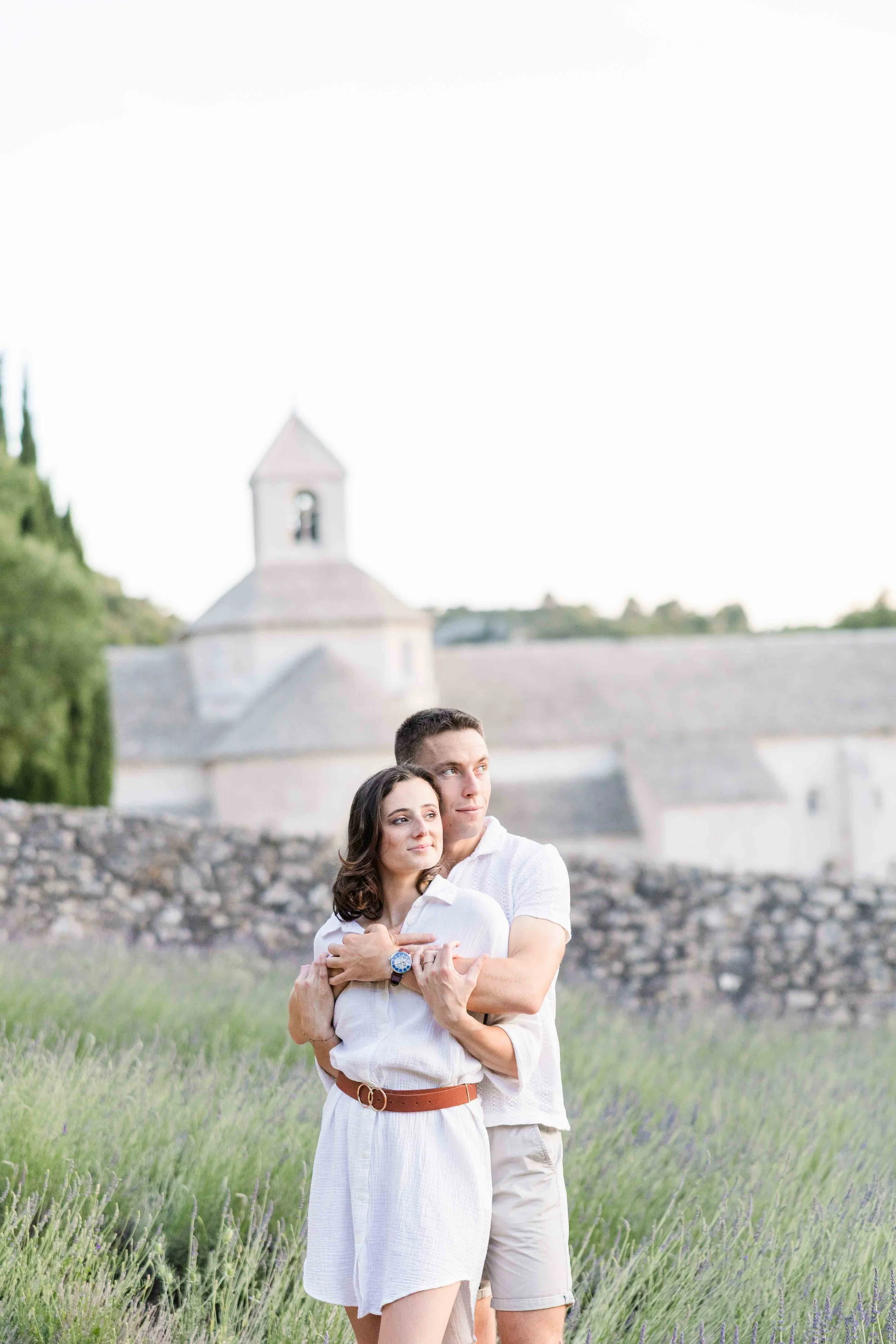 Lavender Field Engagement Portrait in Provence