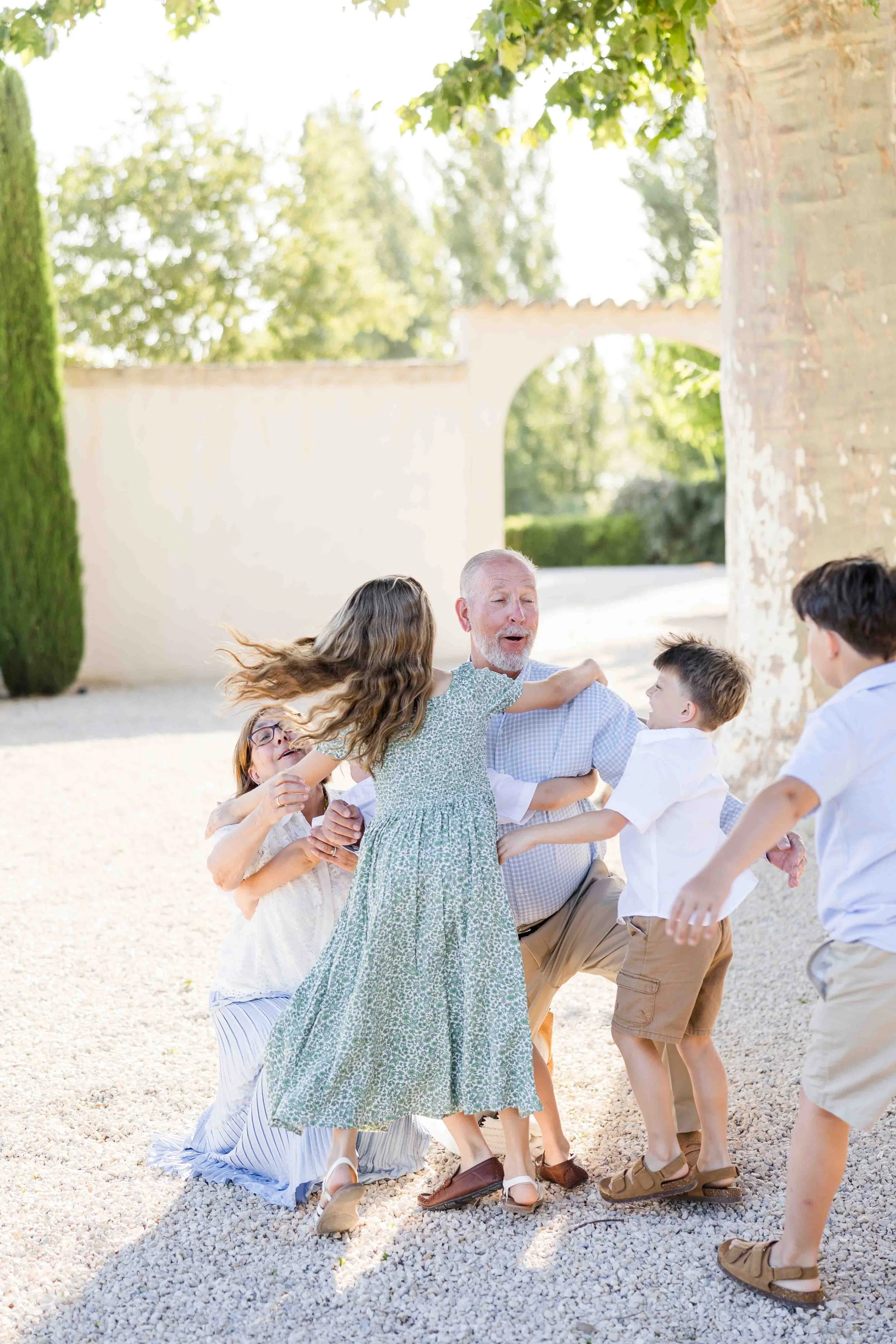 Candid Family Moment with Grandparents