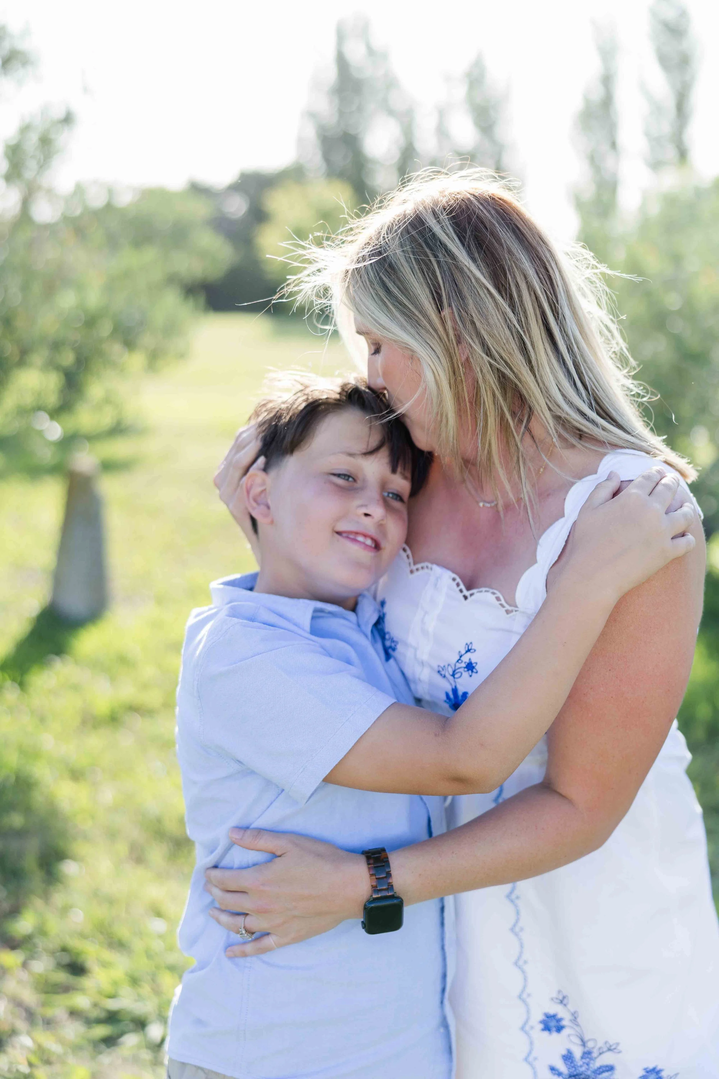 Mother and Son Hug Provence Family Session