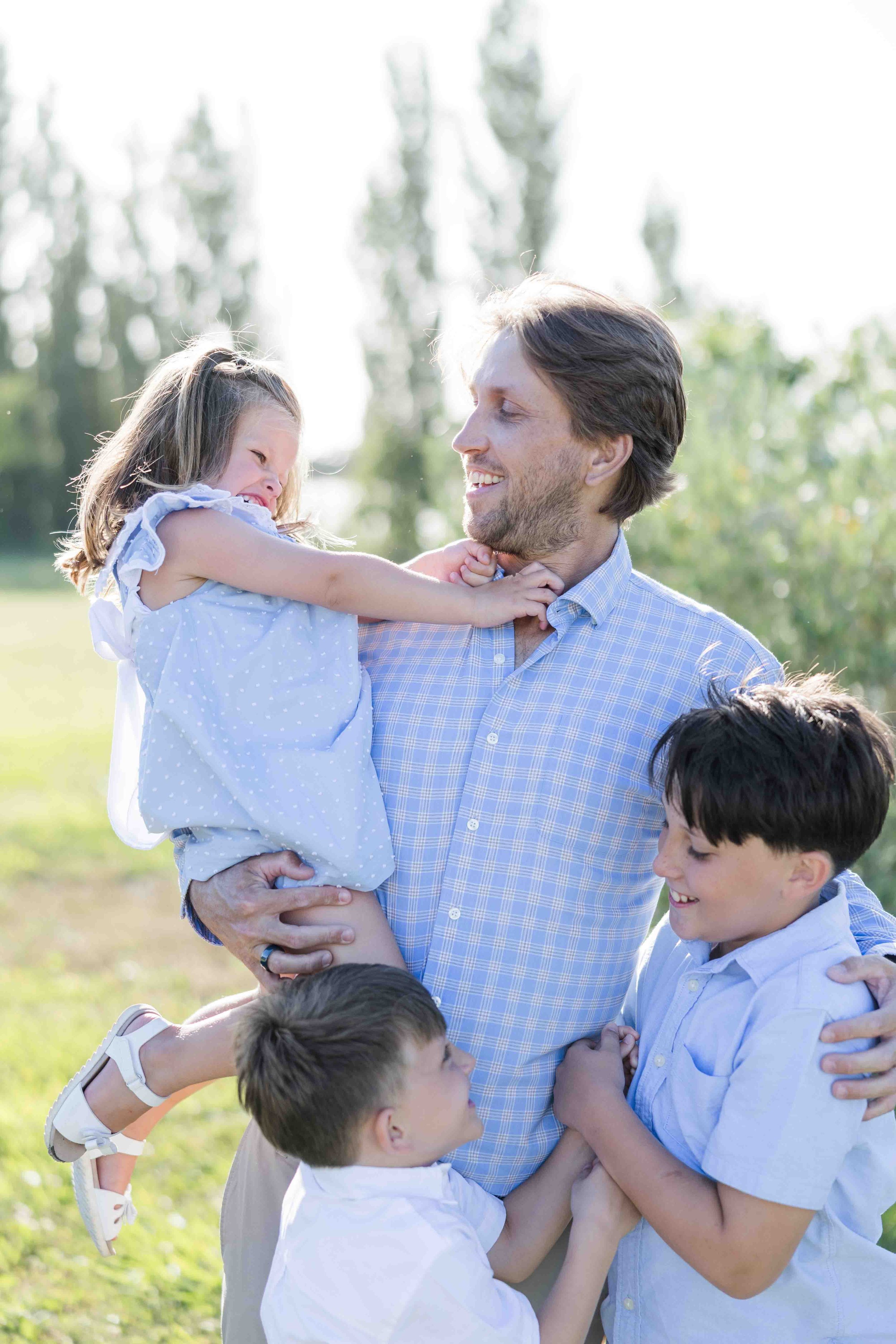 Father with Children Family Session Provence