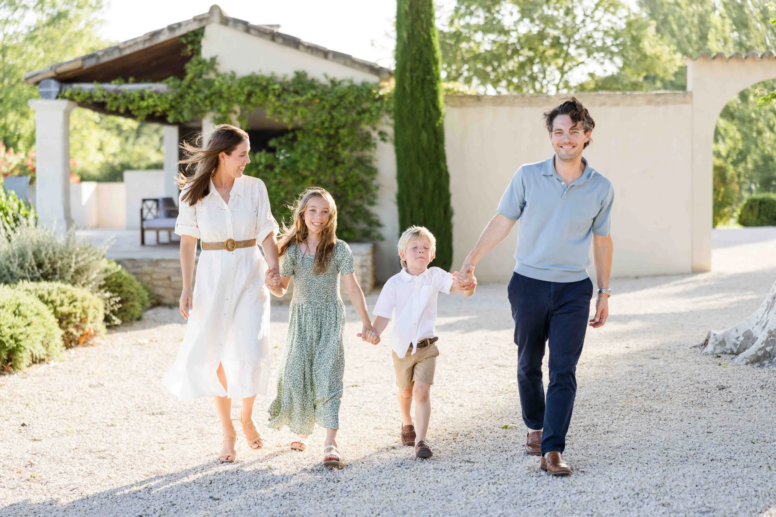 Family Walking Together Provence