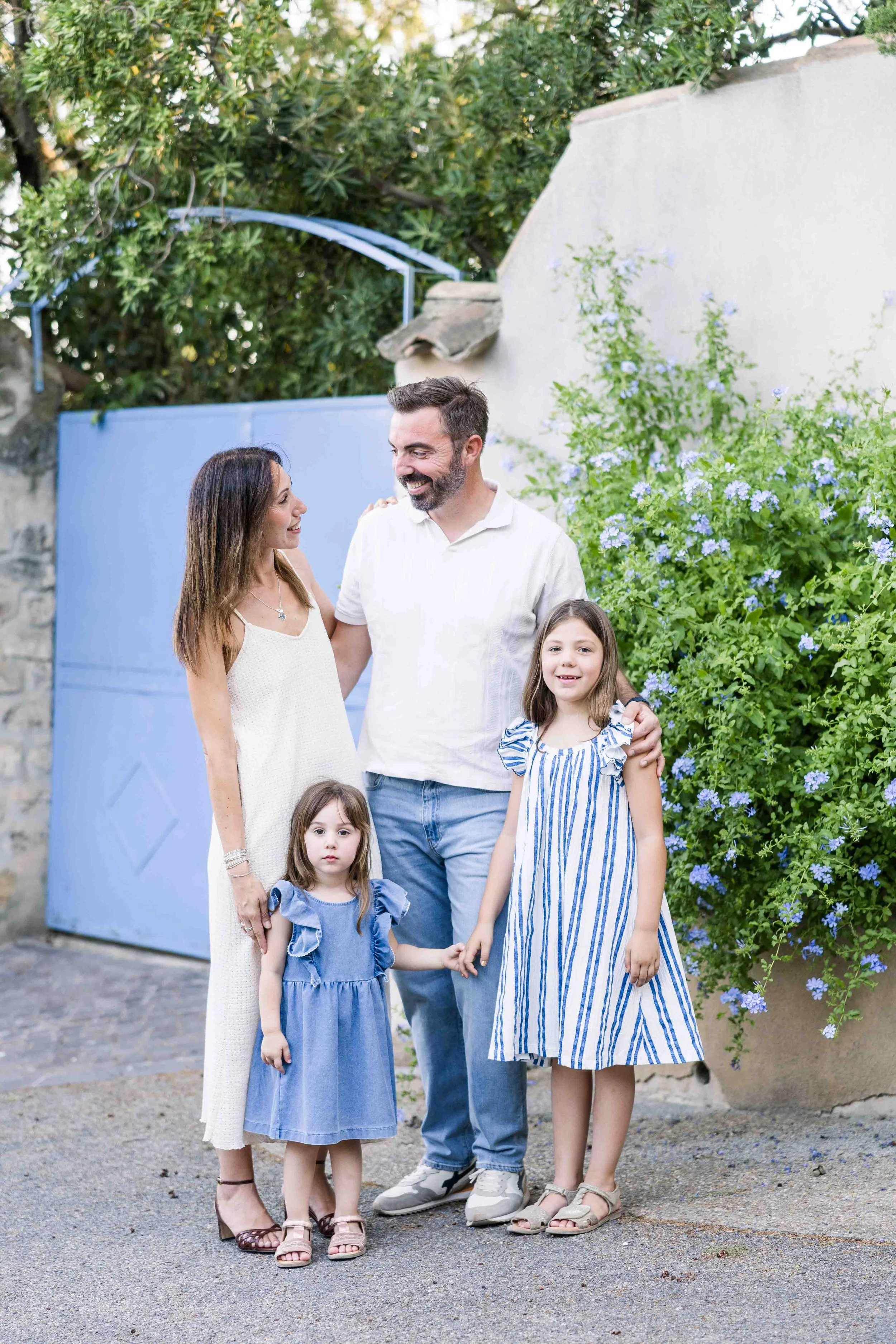 Family Walking Through a Charming Provençal Village