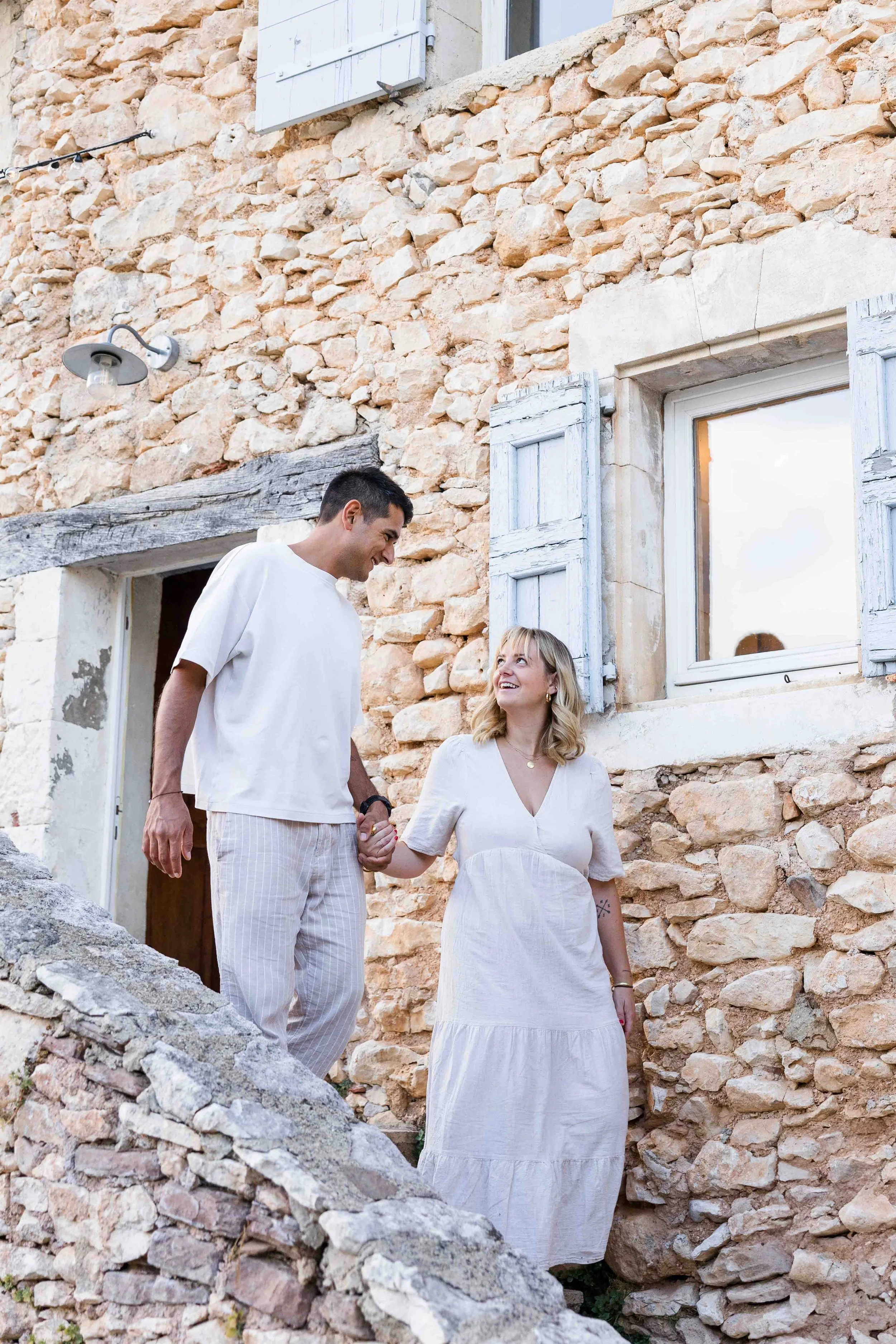 Family Portrait – Traditional Provencal House with Blue Shutters