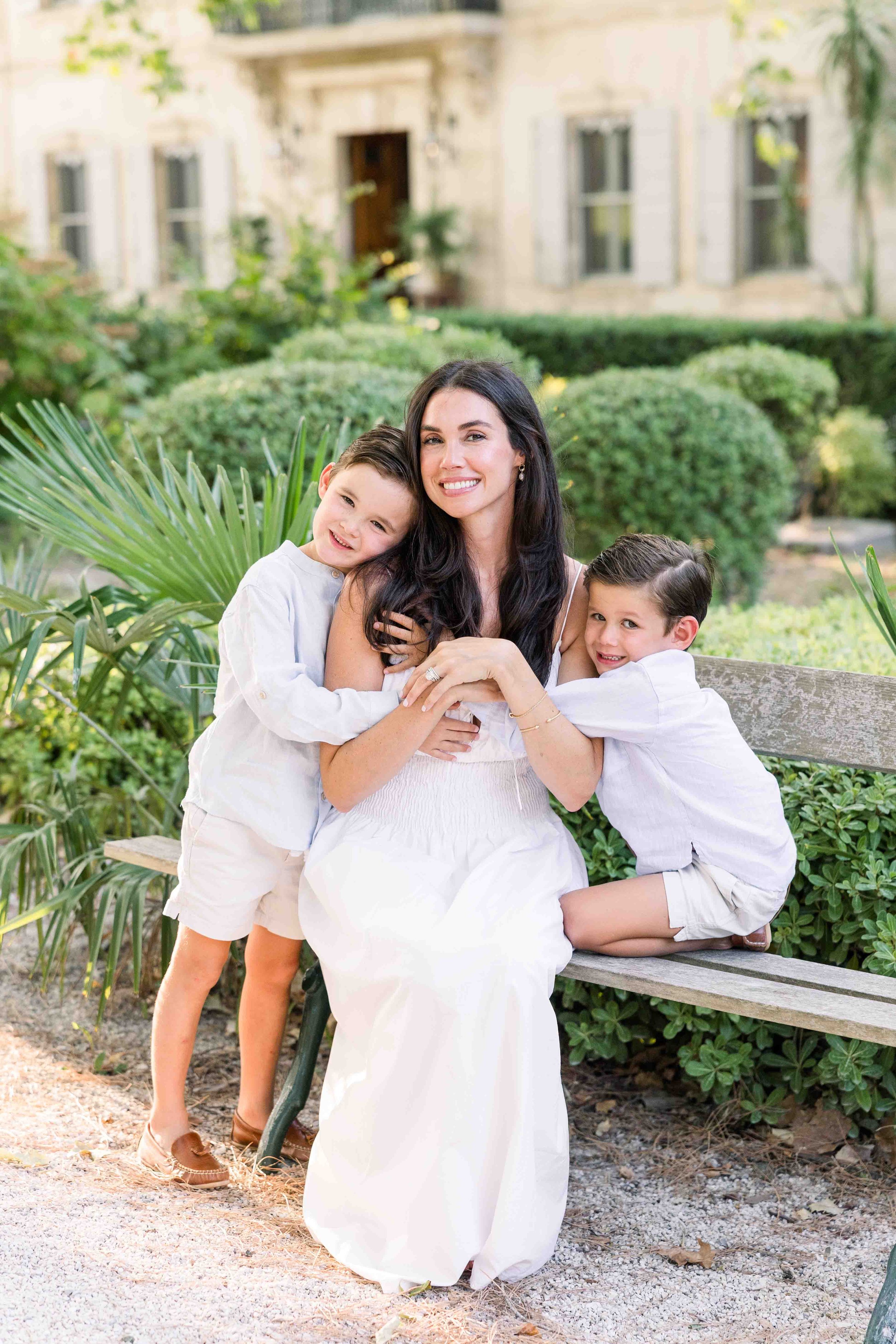 Mother and children enjoying Provence family photos
