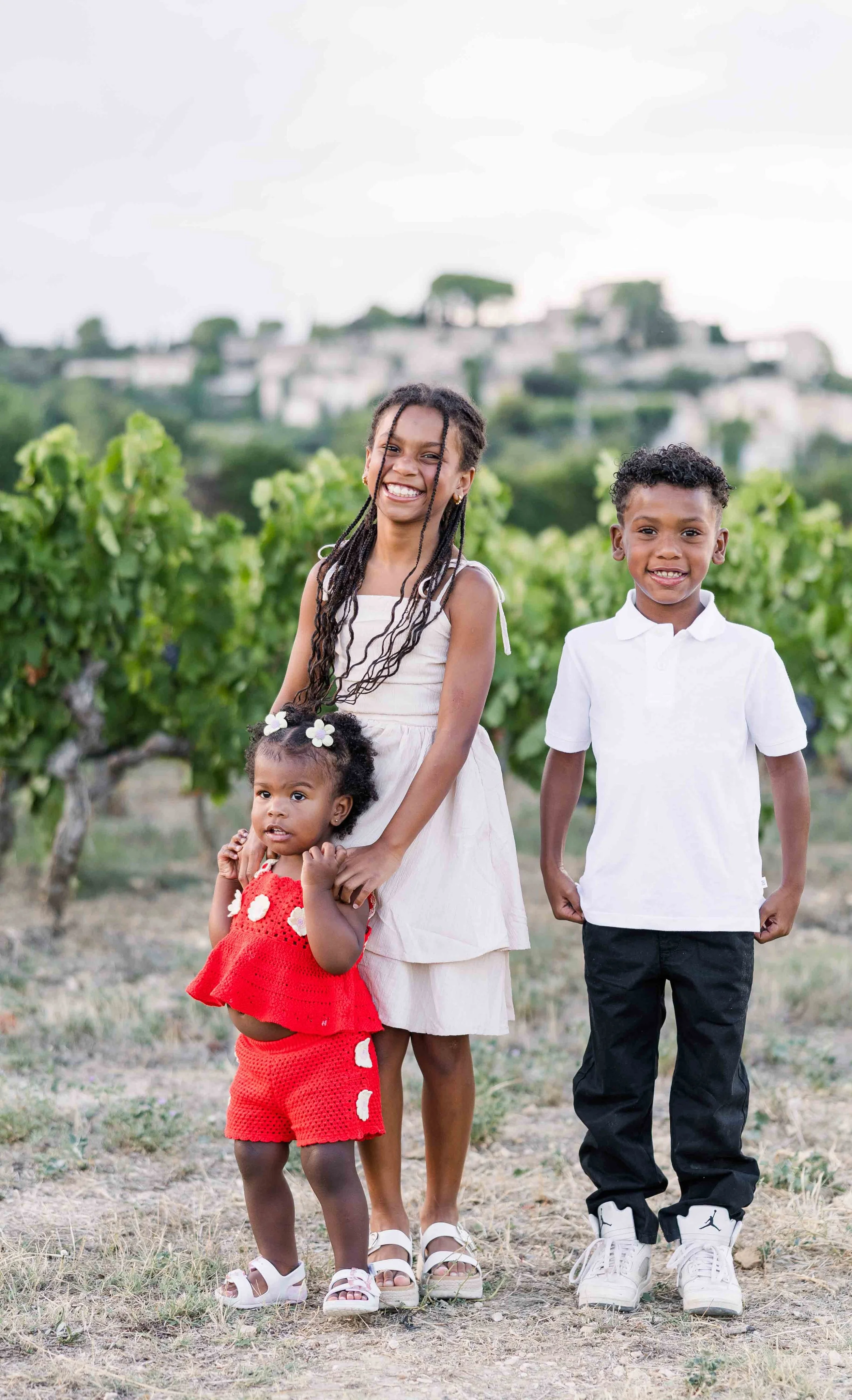 Mother and Children in the Provence Vineyards
