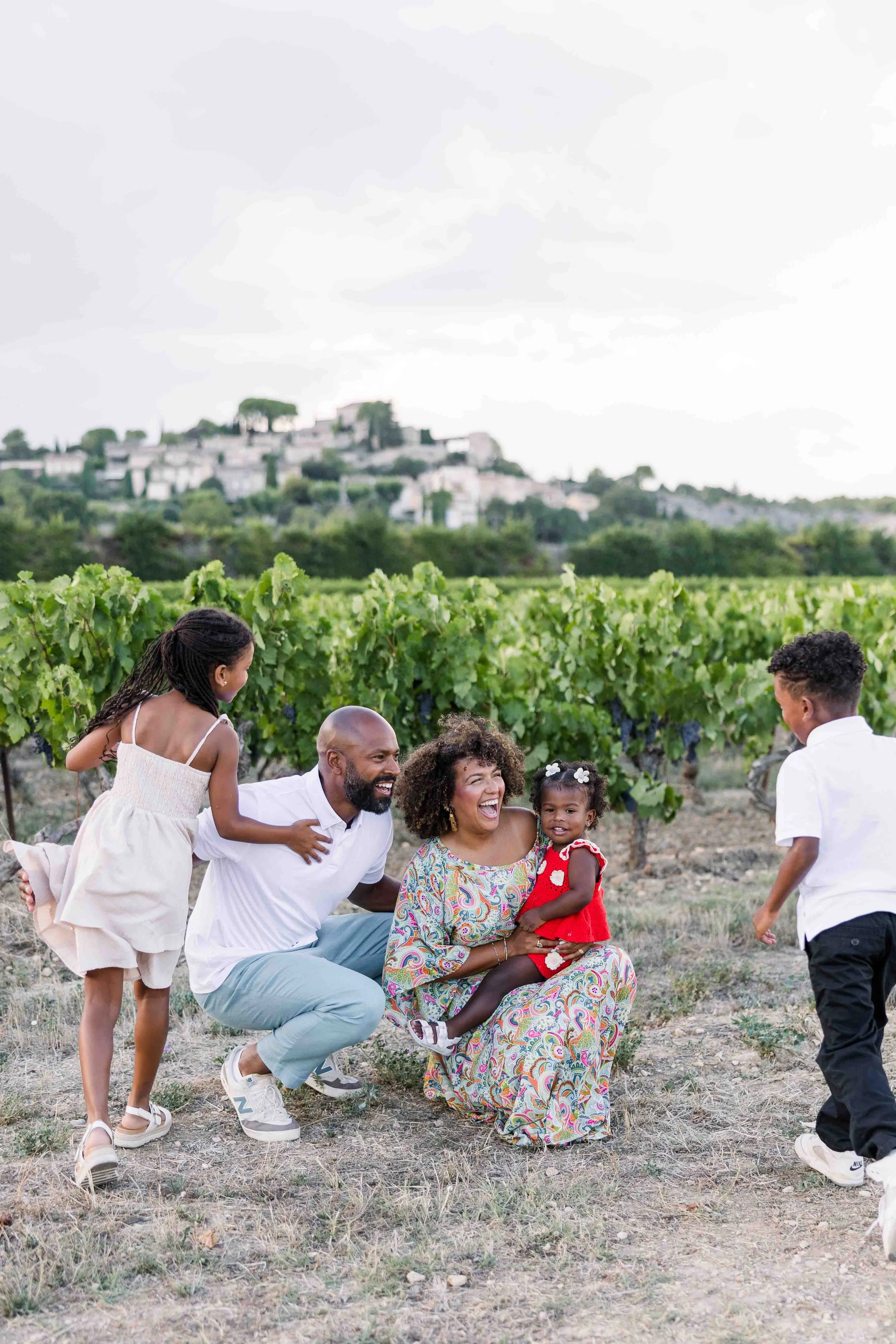Children Playing During a Family Session in Provence