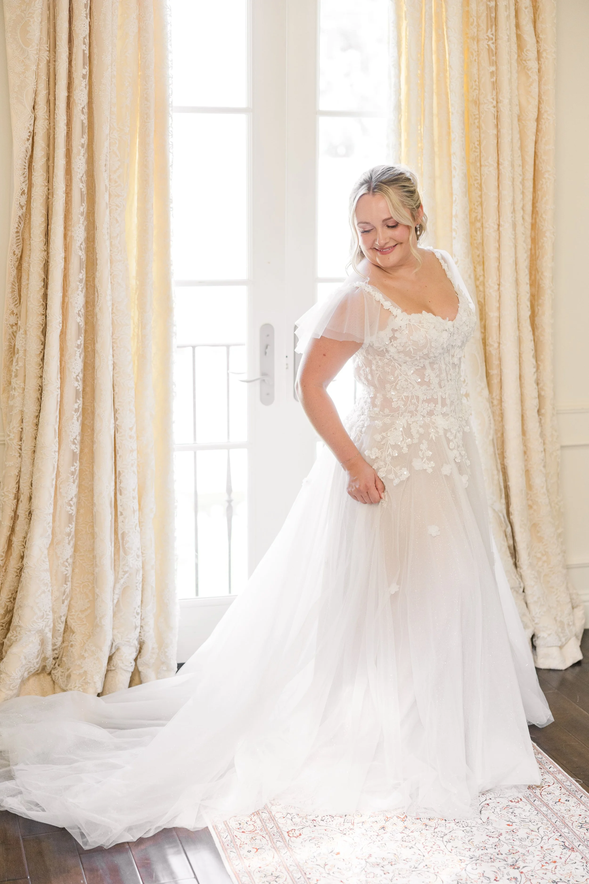Bridal portrait in her dress in South of France