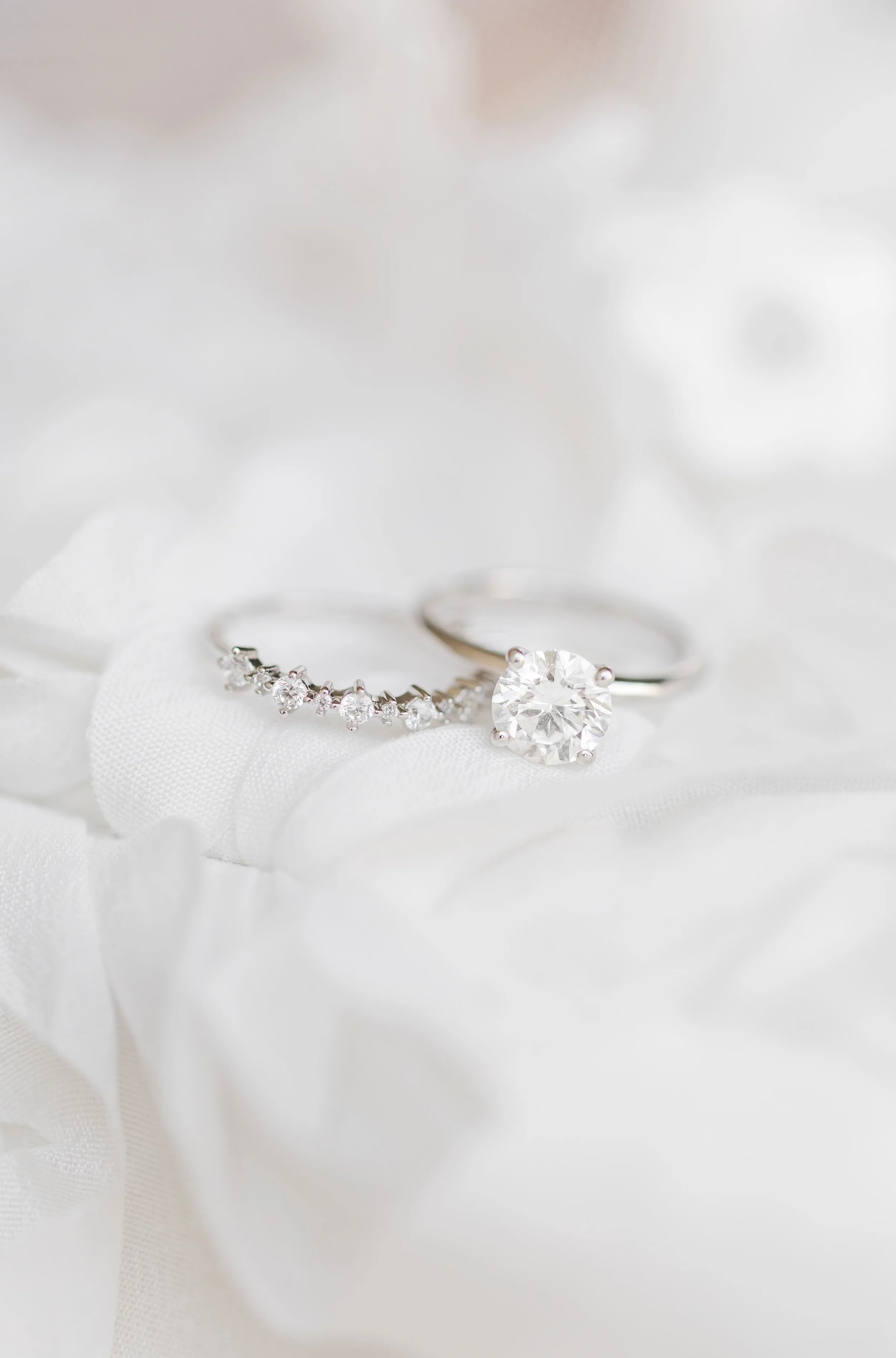 Ring shot with the rings on the dress