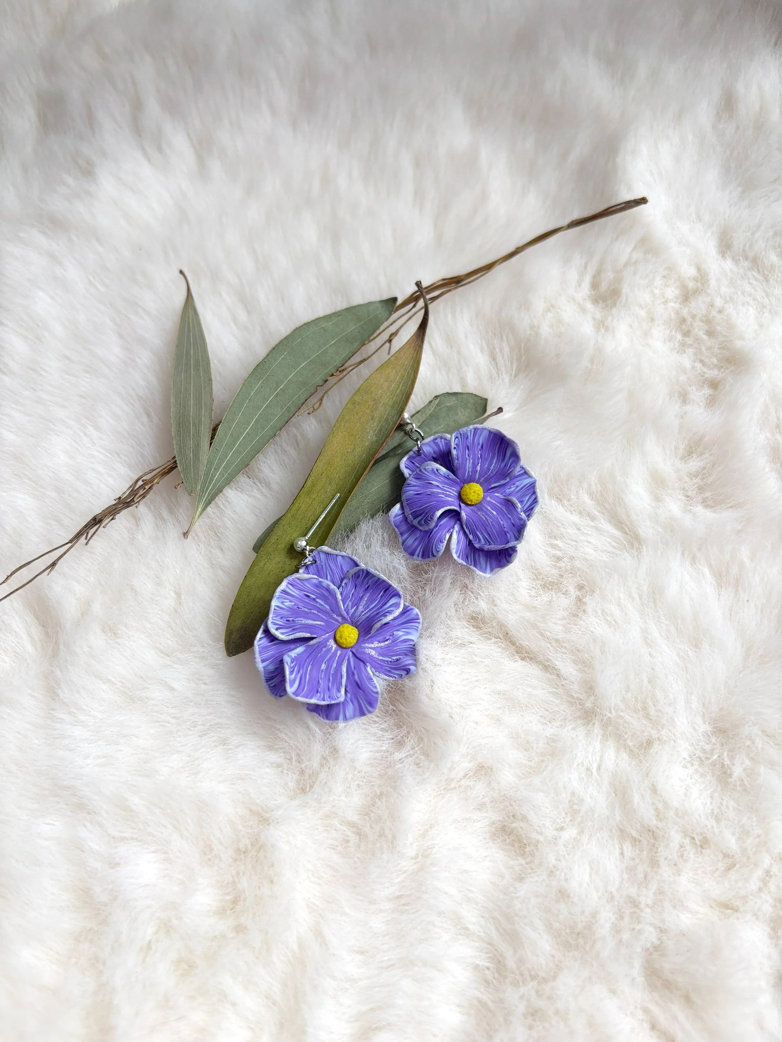 Lavender Petal Earring Sterling Silver