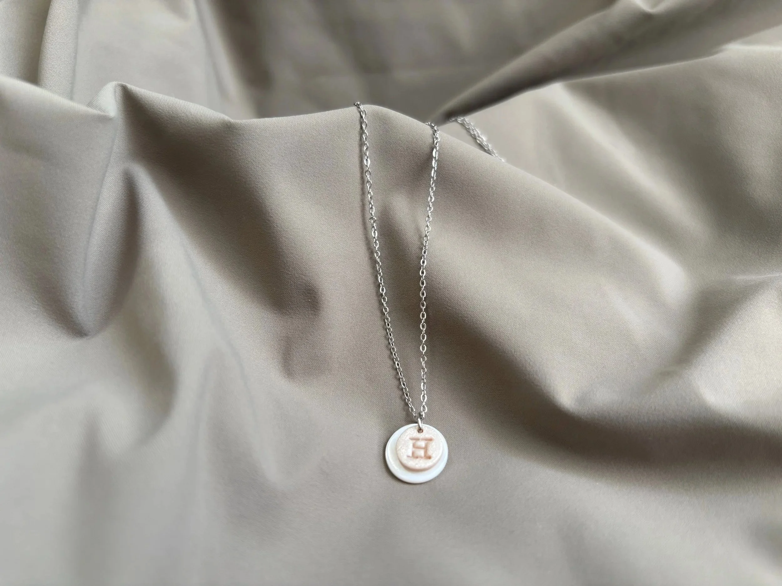 Initial Impressions Shell Disc Necklace