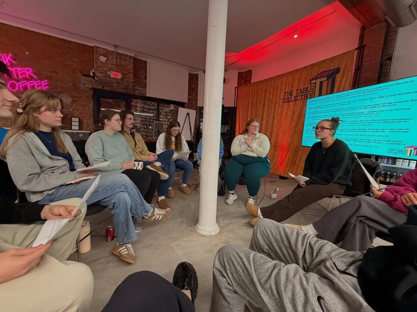 Tomorrow is Panera bagels + coffee night! 🥯☕️

We&rsquo;re excited to continue on in the series about the character of God! 🔥 see you at 392 Downtown at 7p. 

Tag a friend you want to see there! 🪑