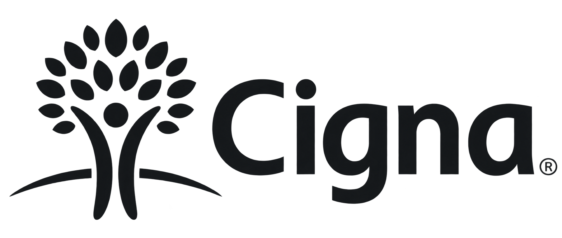 The Cigna logo featuring a stylized tree and the word 'Cigna' in black text.