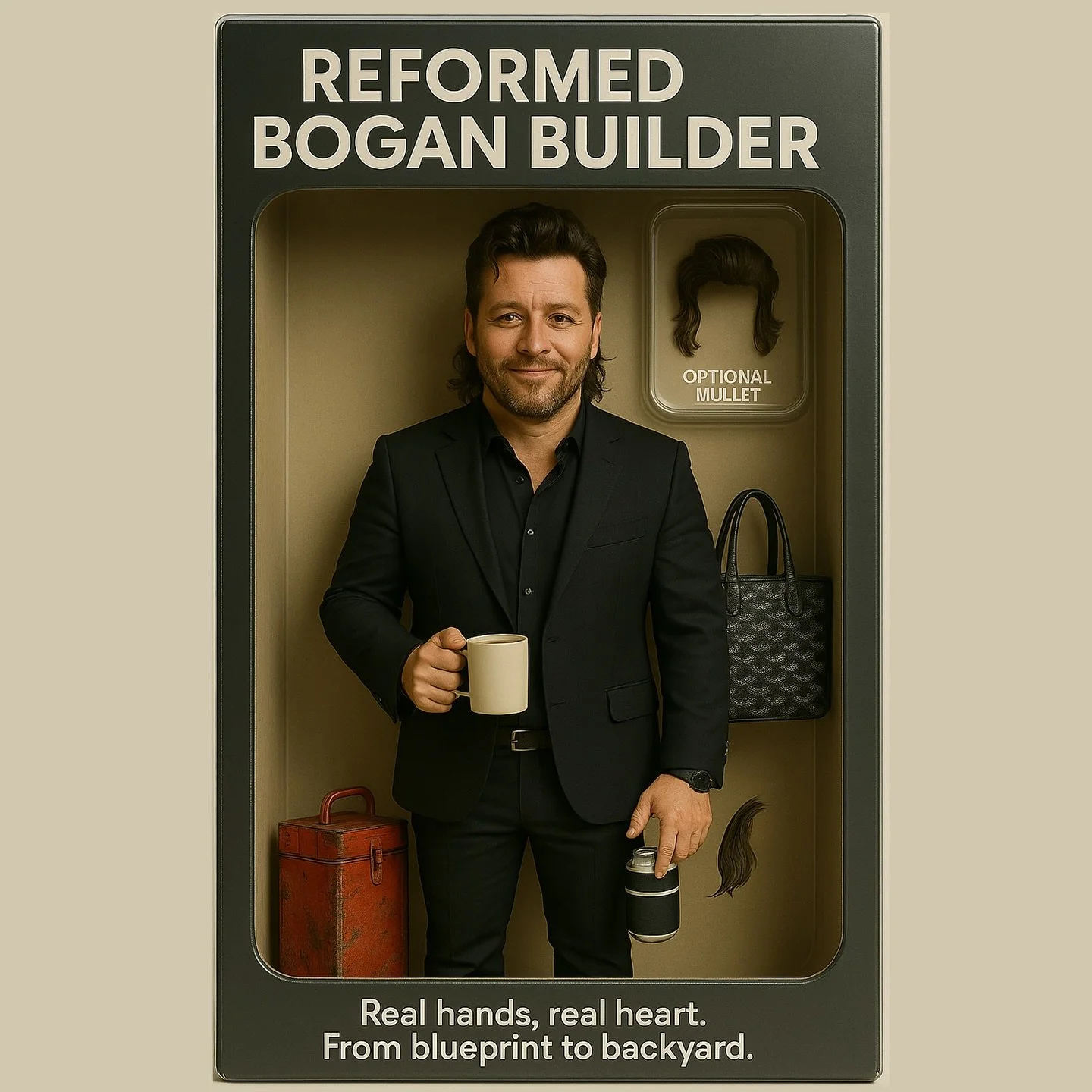 From flanno to finesse - meet the reformed bogan builder. Can design and build amazing places. 
Optional mullet sold separately. 

#ellisconstructions
#builder #toybox #toyboxai #ai