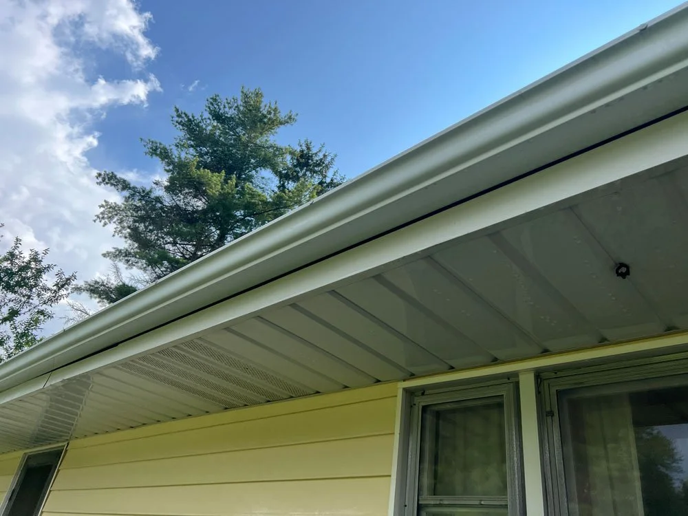 Gutter cleaning and brightening treatment performed for this customer.