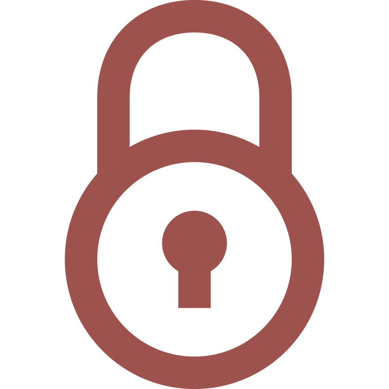 Icon of a brown padlock with a closed shackle
