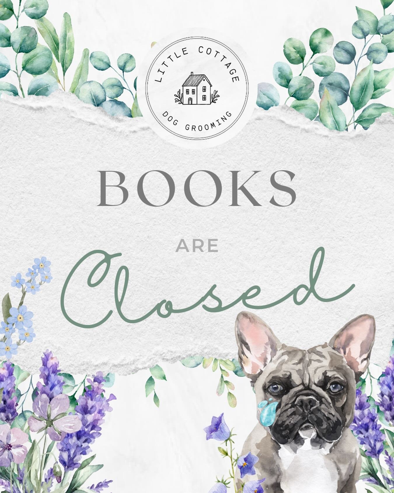 🌻 Books are now closed until further notice! 🌻

There are extremely limited spots now for the remainder of the year and unfortunately I will be unable to take on anymore new clients at this time. 😢
As much as I want to groom all the dogs! 🐶 Being