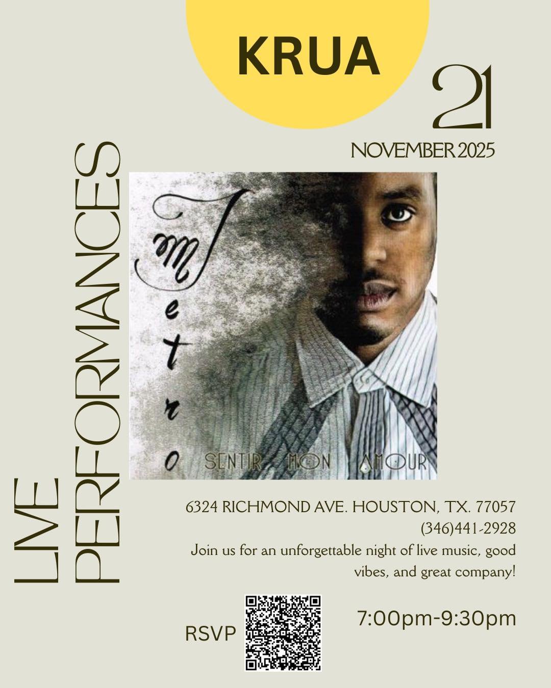 Krua presents live music by J Metro 