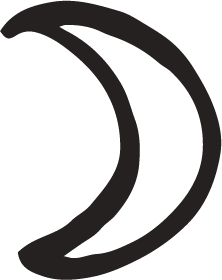 Black crescent moon icon.