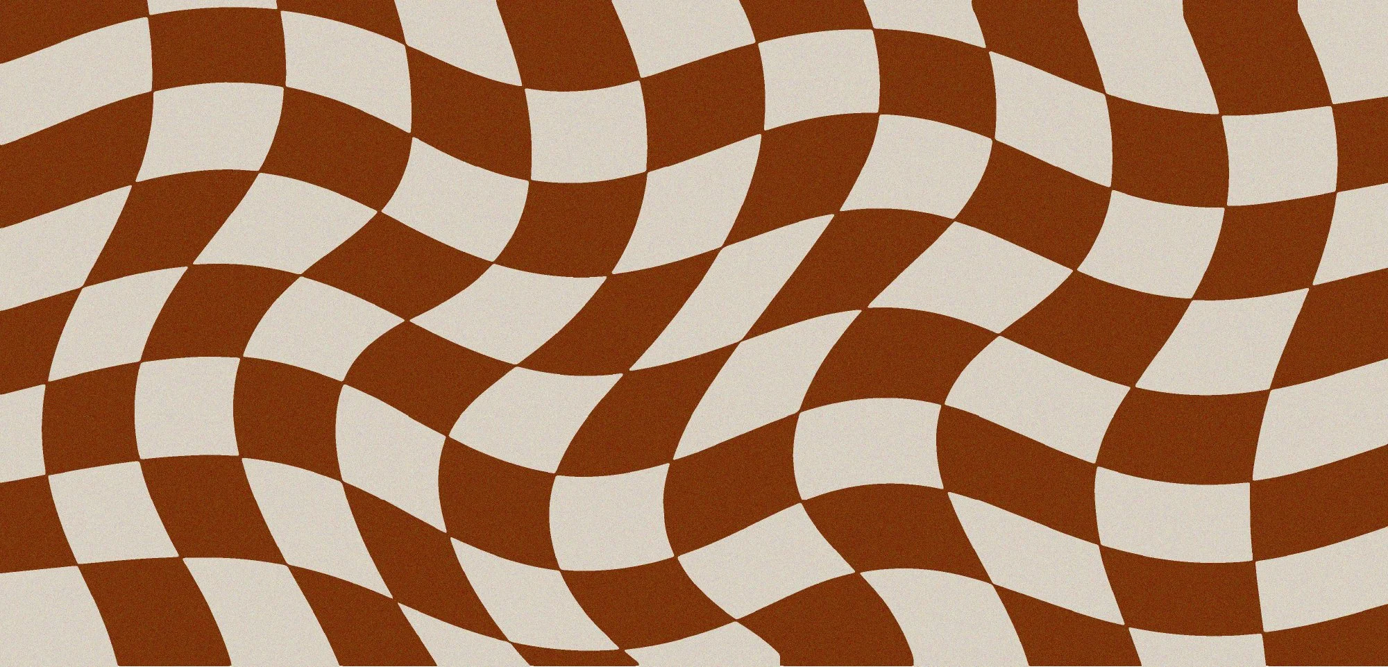 Wavy checkerboard pattern in cream and orange.