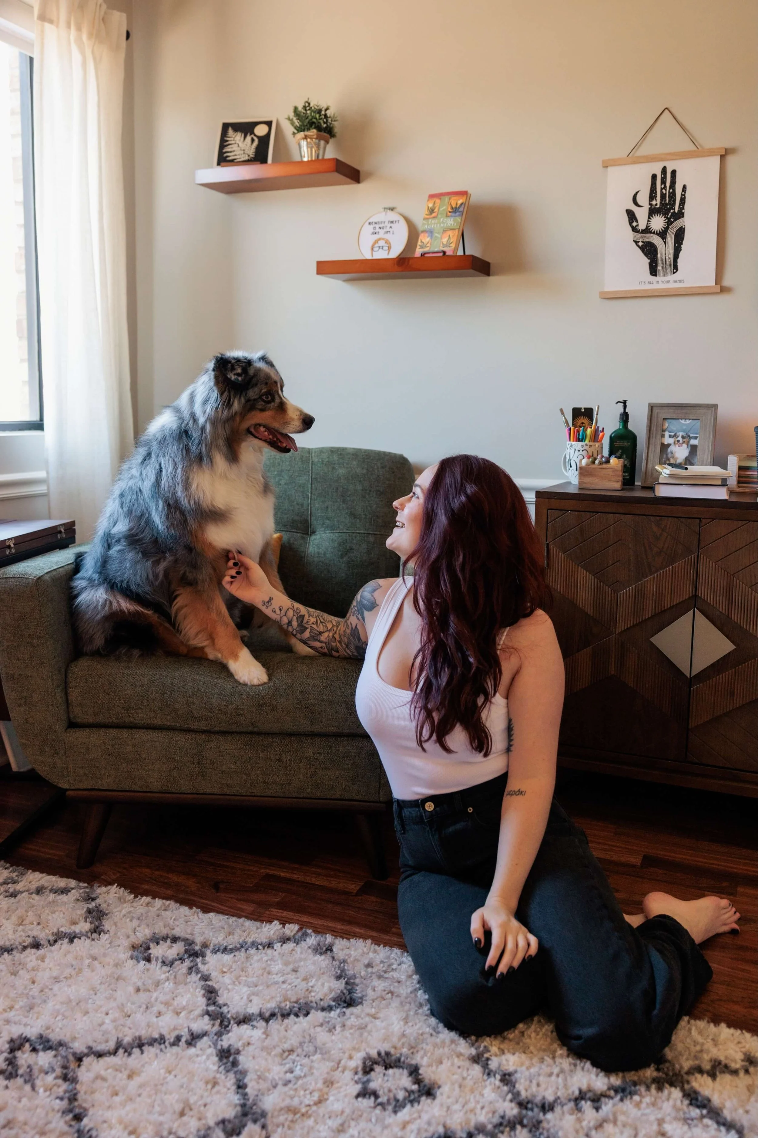 Kaylie and her Australian Shepherd.