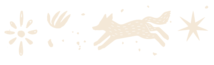 magical illustrations in cream.