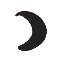 Black crescent moon icon.
