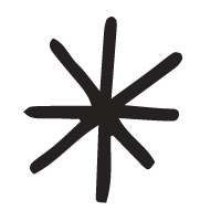 Black asterisk icon.