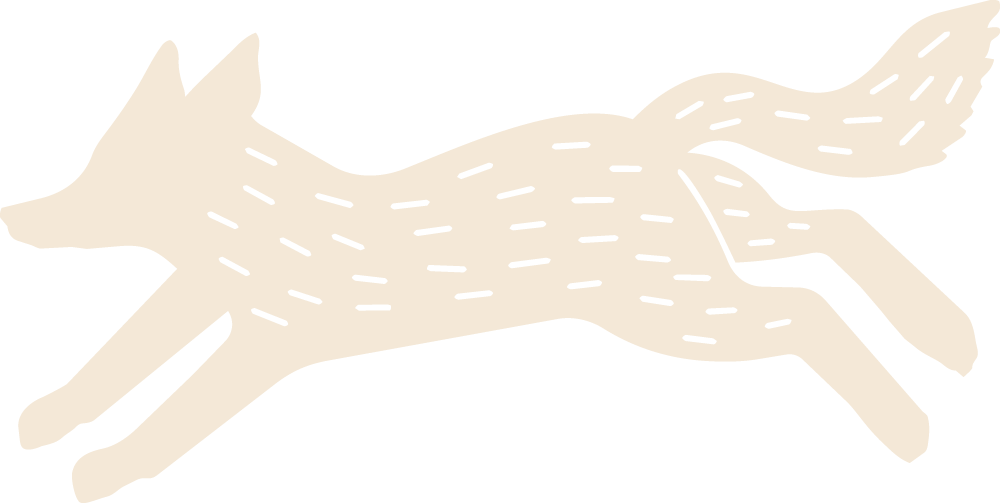 Cream fox illustration.