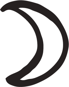 Black crescent moon icon.