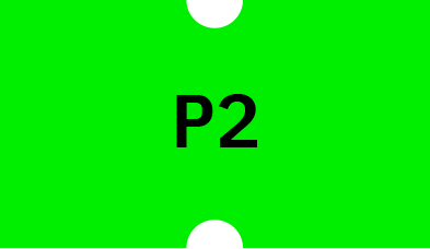초록색 배경에 검은색 문자로 'P2'가 적힌 표