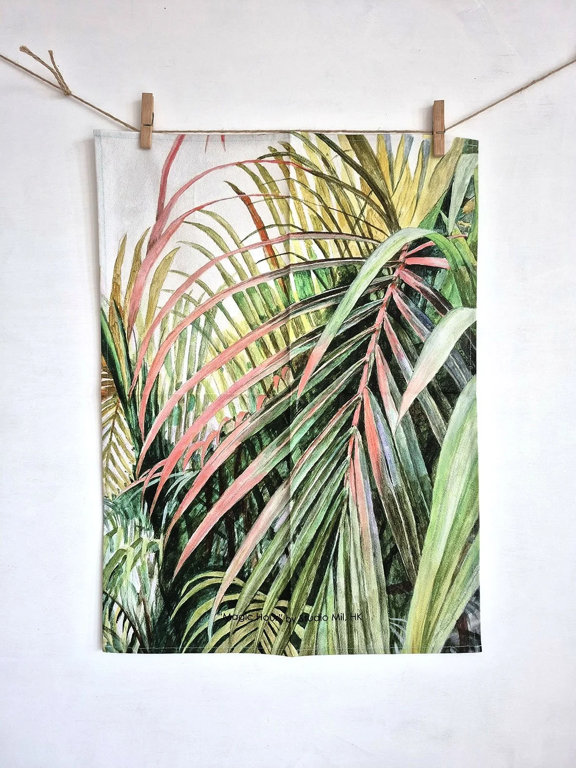 Magic Hour Tea Towel,
Material: Pure Cotton Canvas, 
Size: 40 x 60 cm,
Price: HK$ 130,
Designed to be used, or framed and displayed as a botanical print.

