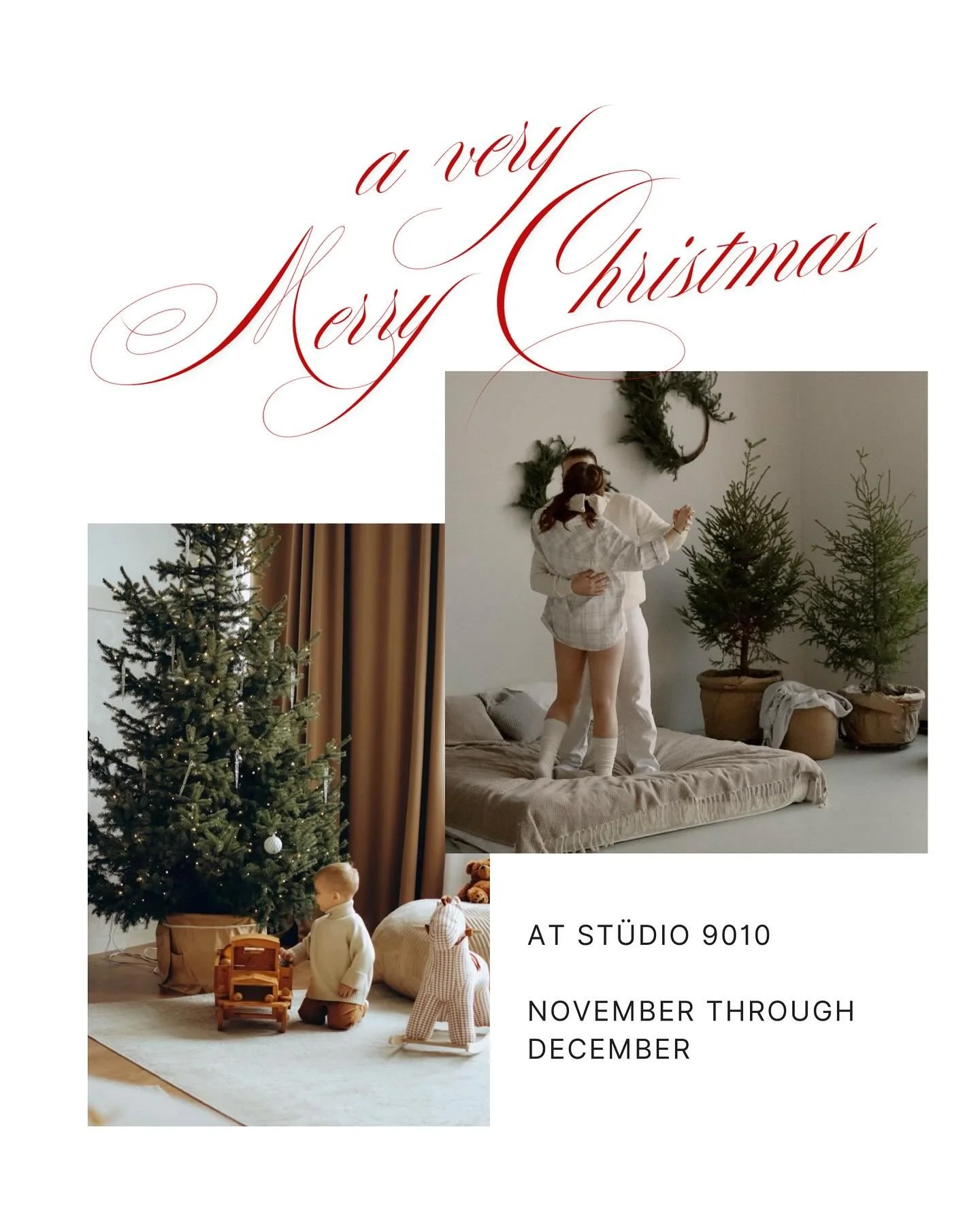 a cozy nod to Christmas 🎄 // our 2025 holiday inspo sets are ready to bring your vision to life

what&rsquo;s included:

roomy feel &bull; floor bed + sheets, earthy tones, soft whites, candlelight, Christmas tree in burlap + twinkling lights, and a