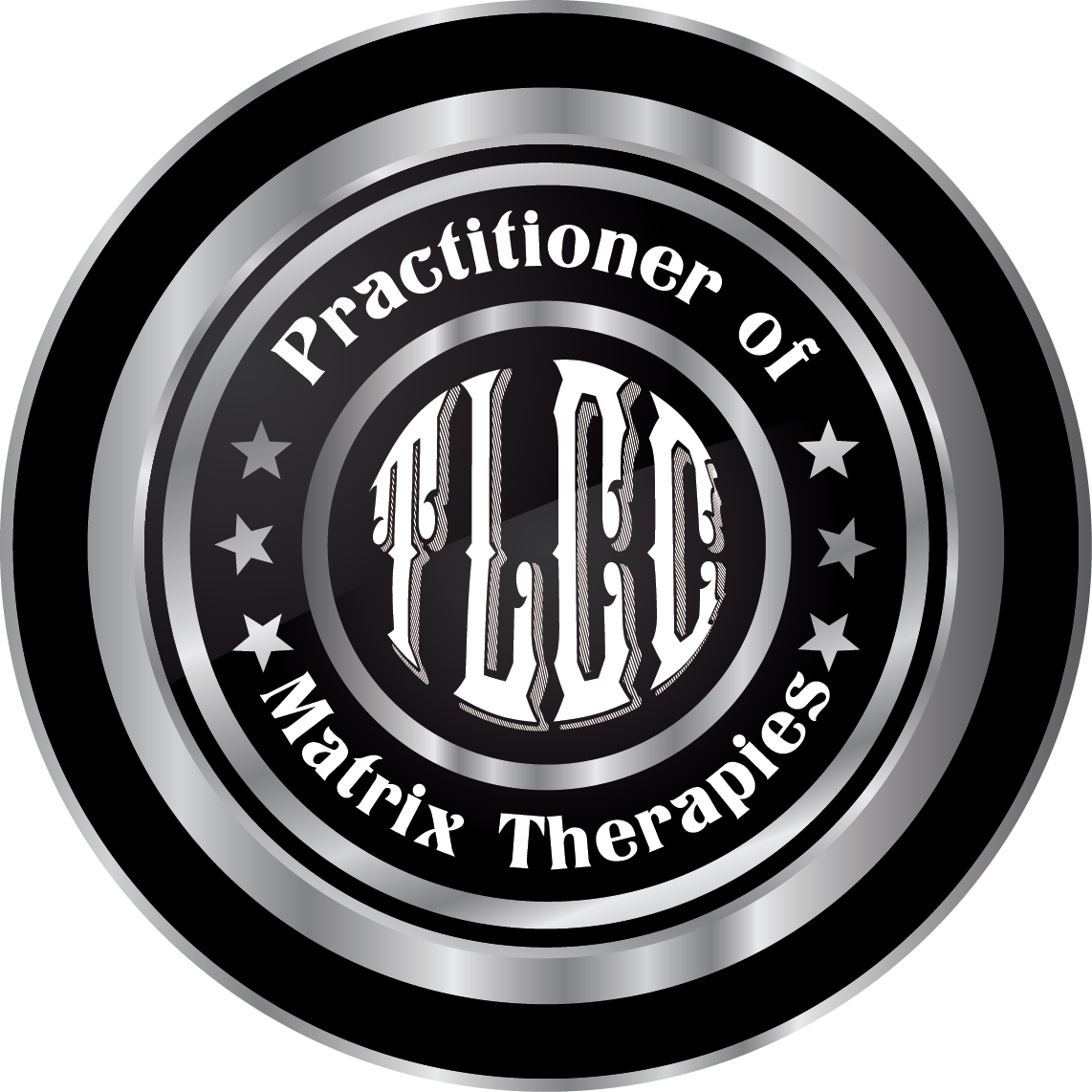 Seal with the text "Practitioner of Matix Therapies" and the initials "J.L.C" in the center.