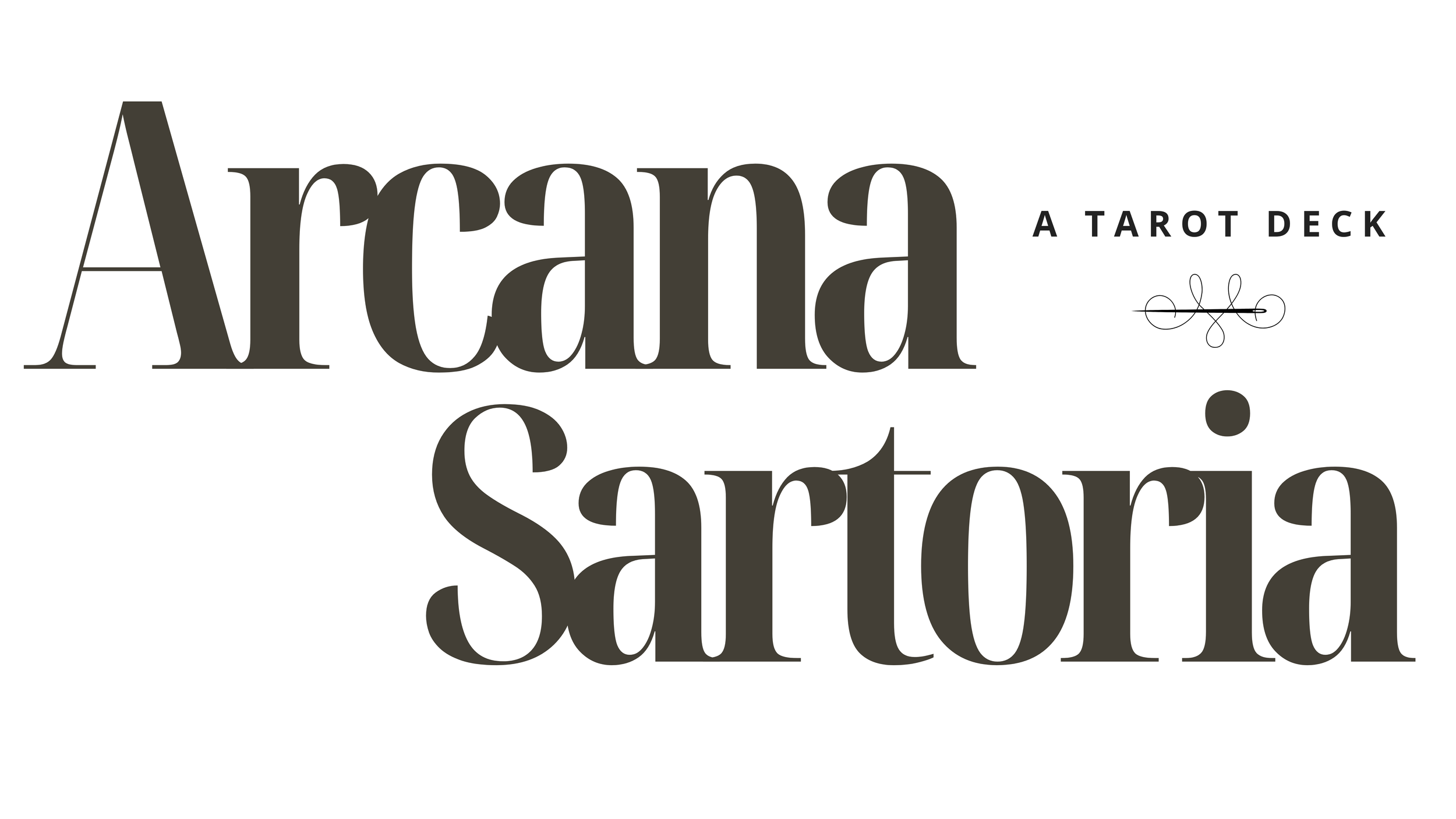 Text reading 'Aradia Tarot Deck' in large, black font with smaller text 'A Tarot Deck' and decorative line.