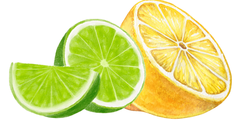 Gemischte Zitronen- und Limettenscheiben