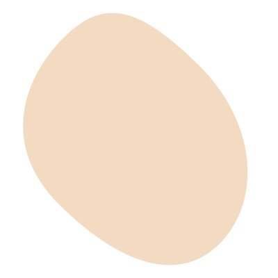 Ein hellbeiges Oval auf weißem Hintergrund.