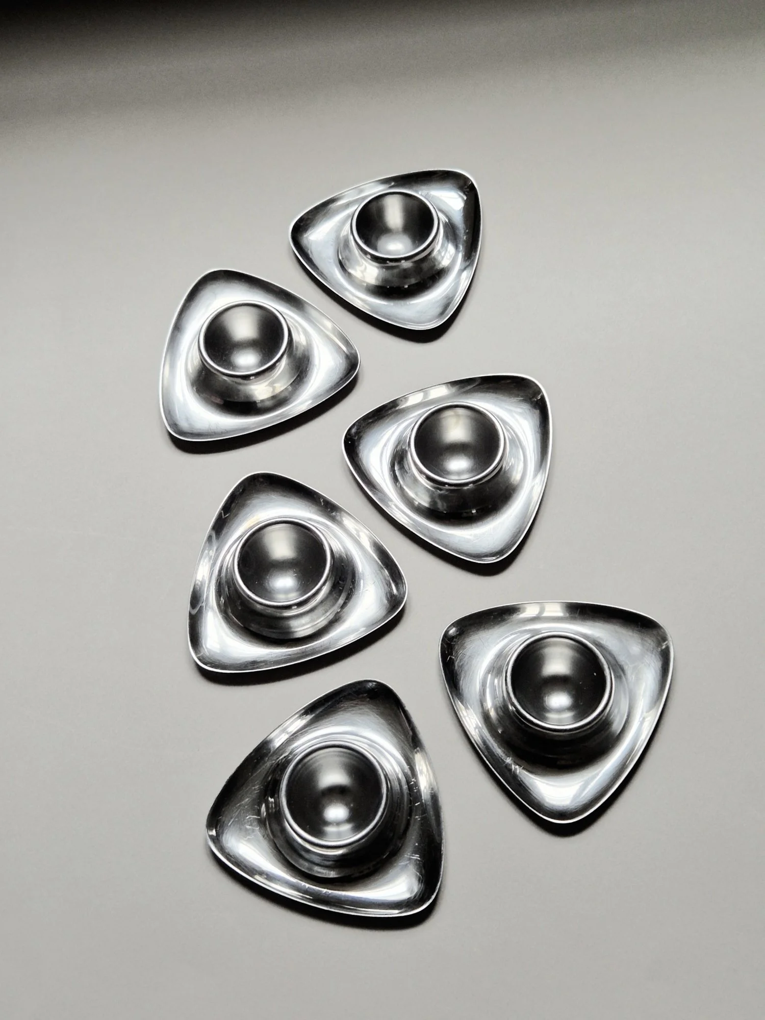 WMF egg cups designed by Wilhelm Wagenfeld